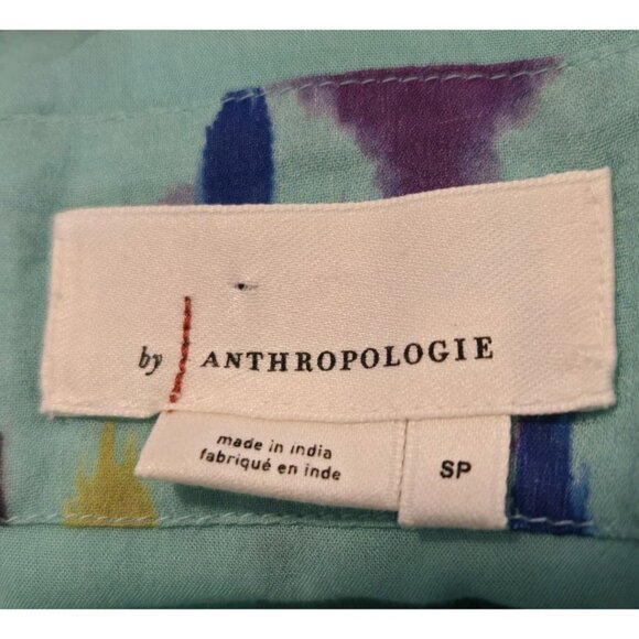 Anthropologie Serenade Maxi Dress S Petite Green Whimsical Fairy Ikat Tiered - Picture 7 of 7